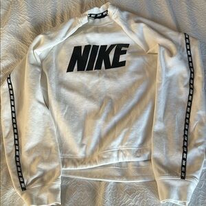 Nike White Crewneck Sweater with Black Logo